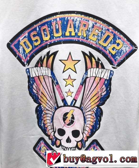 半袖Tシャツ  ぐっと鮮度がアップ 2色可選 クラシカルな雰囲気 ディースクエアード DSQUARED2 2019年春夏シーズンの人気