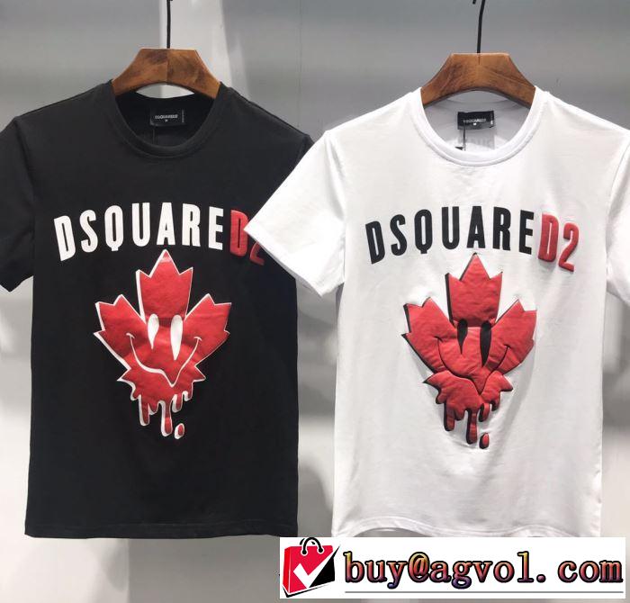 2色可選 ちょっと大人の印象 半袖Tシャツ  2019年春夏流行ファッション ディースクエアード DSQUARED2 夏に良く似合うちょっと新品