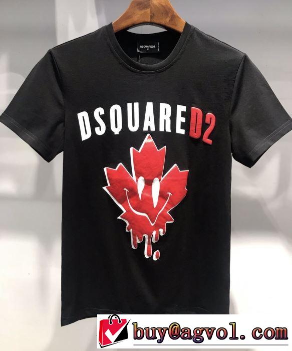 2色可選 ちょっと大人の印象 半袖Tシャツ  2019年春夏流行ファッション ディースクエアード DSQUARED2 夏に良く似合うちょっと新品
