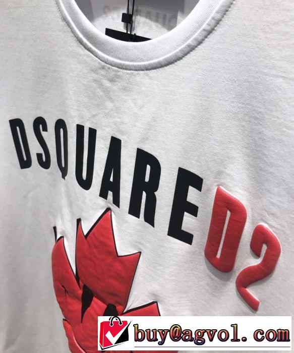 2色可選 ちょっと大人の印象 半袖Tシャツ  2019年春夏流行ファッション ディースクエアード DSQUARED2 夏に良く似合うちょっと新品