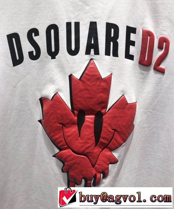 2色可選 ちょっと大人の印象 半袖Tシャツ  2019年春夏流行ファッション ディースクエアード DSQUARED2 夏に良く似合うちょっと新品