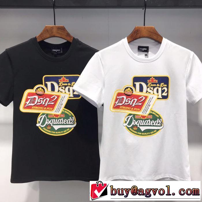 半袖Tシャツ 夏の大人カジュアルスタイル  2色可選 2019年最新ファッション ディースクエアード DSQUARED2 スタイルアップ効果 