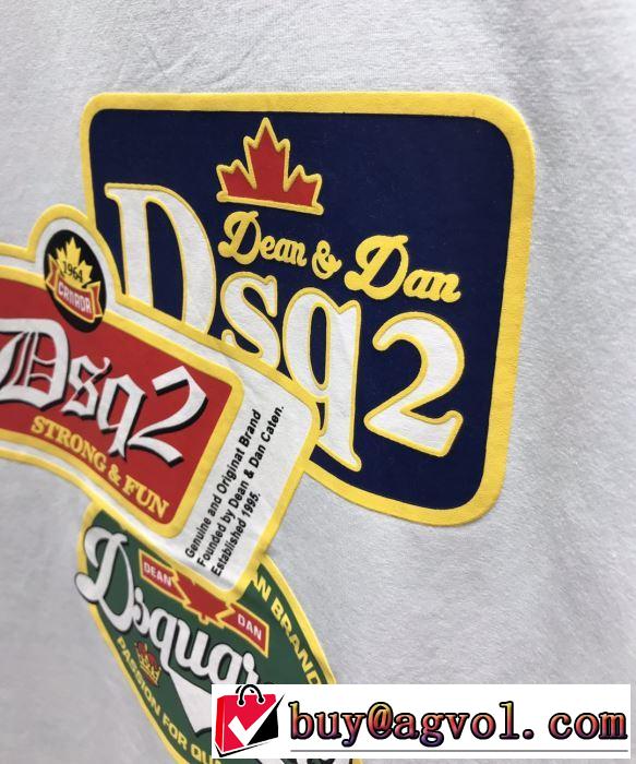半袖Tシャツ 夏の大人カジュアルスタイル  2色可選 2019年最新ファッション ディースクエアード DSQUARED2 スタイルアップ効果