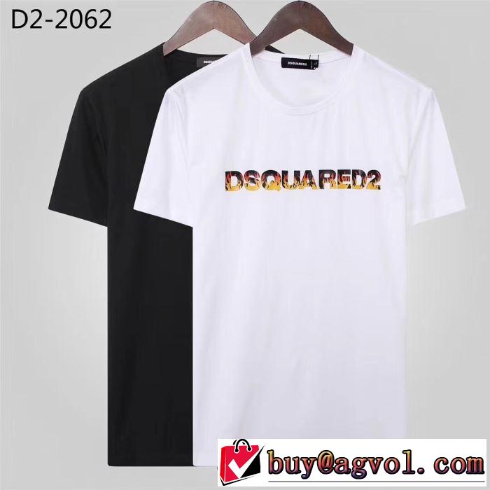 大人カジュアル夏ファッション2019 ディースクエアード DSQUARED2 半袖Tシャツ  キレイめ感が強い 2色可選 抜け感スゴイ