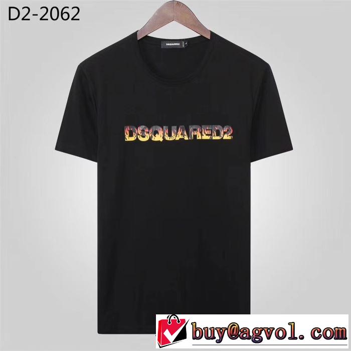 大人カジュアル夏ファッション2019 ディースクエアード DSQUARED2 半袖Tシャツ  キレイめ感が強い 2色可選 抜け感スゴイ