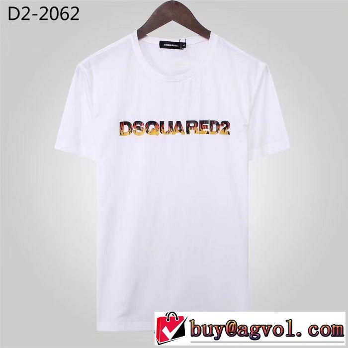 大人カジュアル夏ファッション2019 ディースクエアード DSQUARED2 半袖Tシャツ  キレイめ感が強い 2色可選 抜け感スゴイ