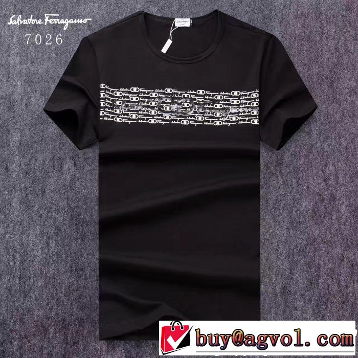 2019即旬な装いに 素敵なスタイルで夏の定番 FERRAGAMO サルヴァトーレフェラガモ 半袖Tシャツ 3色可選