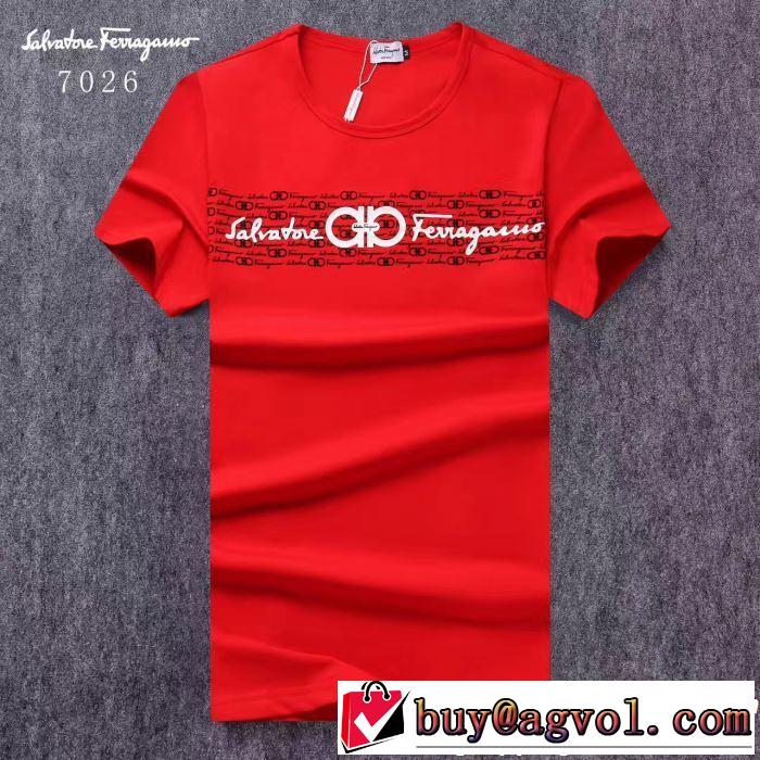 2019即旬な装いに 素敵なスタイルで夏の定番 FERRAGAMO サルヴァトーレフェラガモ 半袖Tシャツ 3色可選