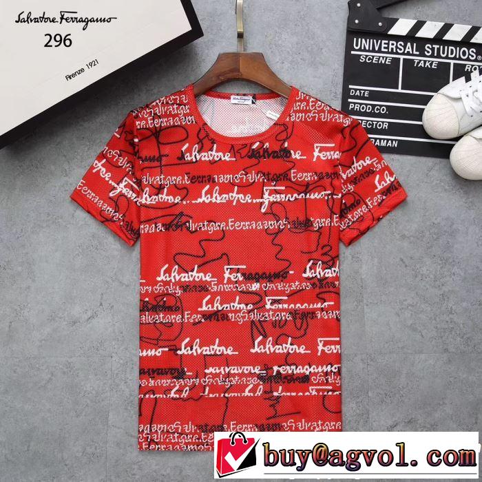 FERRAGAMO サルヴァトーレフェラガモ 半袖Tシャツ 3色可選 【2019春夏】最新コレクション 優しげ人気アイテム