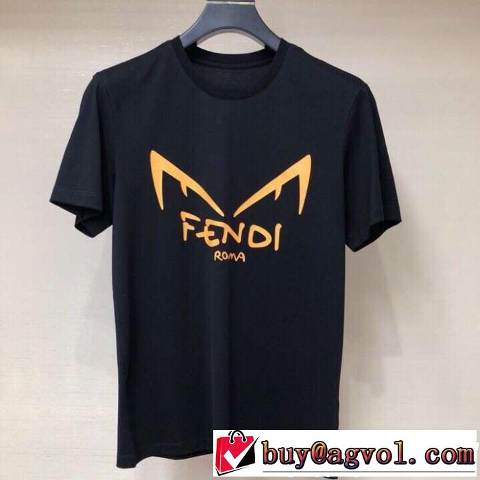 大人っぽく仕上げ 優しげ人気アイテム 抜け感スゴイ FENDI フェンディ半袖Tシャツ 2色可選