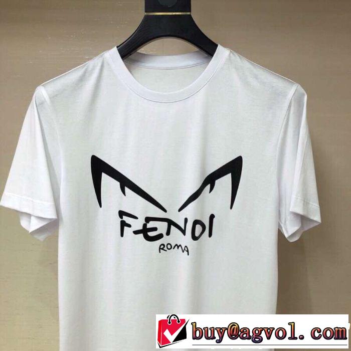 大人っぽく仕上げ 優しげ人気アイテム 抜け感スゴイ FENDI フェンディ半袖Tシャツ 2色可選