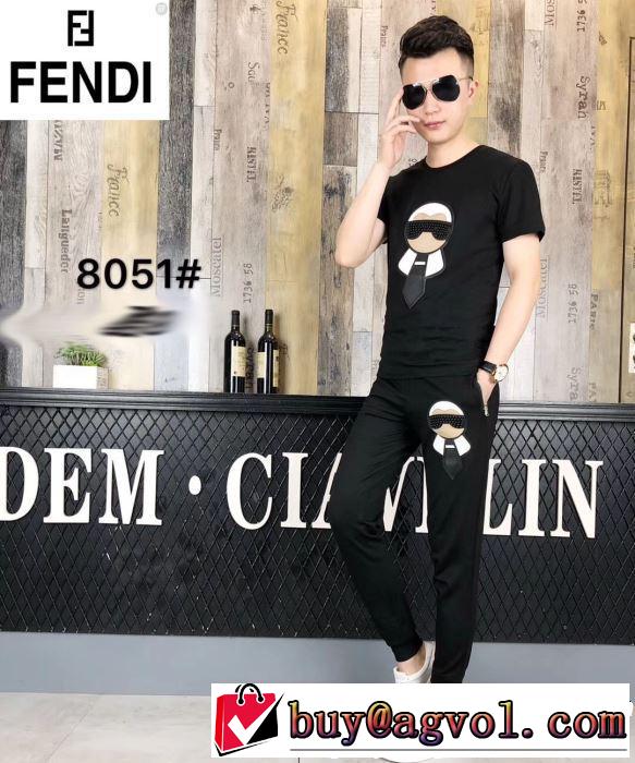 争奪戦必至！フェンディ絶対チェックしたい 半袖 上下セット男女兼用 FENDI 最前線2019