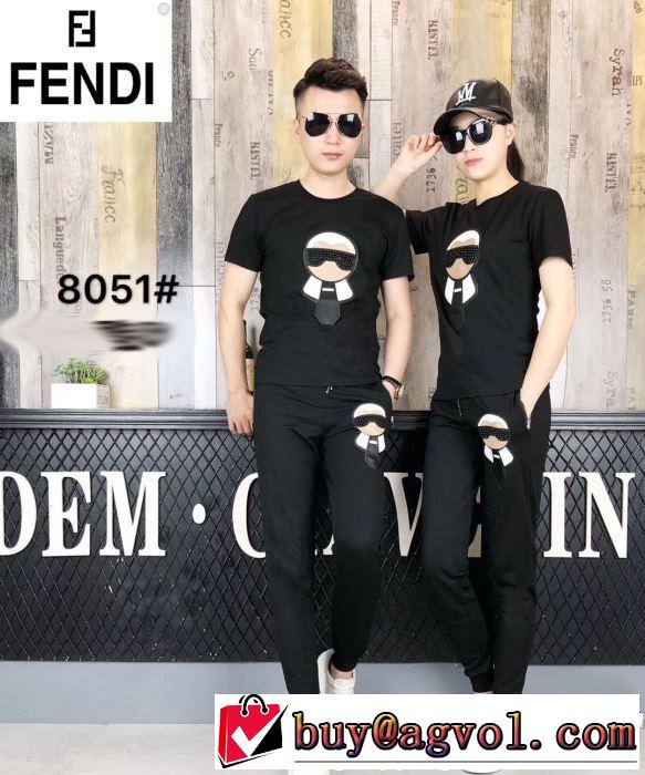 争奪戦必至！フェンディ絶対チェックしたい 半袖 上下セット男女兼用 FENDI 最前線2019