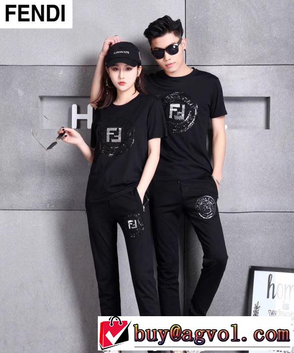 最新で一目惚れ半袖  FENDI フェンディ 上下セット安定感のある2019夏新作 男女兼用