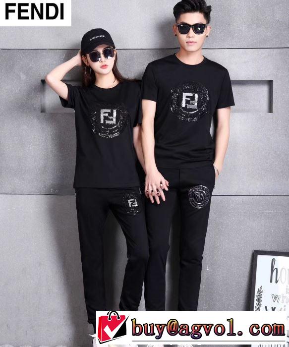 最新で一目惚れ半袖  FENDI フェンディ 上下セット安定感のある2019夏新作 男女兼用