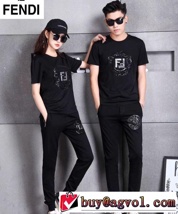 最新で一目惚れ半袖  FENDI フェンディ 上下セット安定感のある2019夏新作 男女兼用