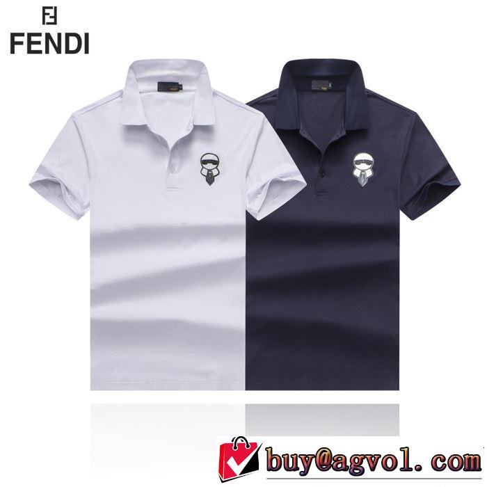 夏に良く似合うちょっと新品 大人カジュアル夏ファッション2019 FENDI フェンディ 半袖Tシャツ 2色可選