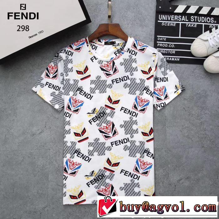 上品な涼やかさある印象に 《2019年》今、注目のストリート FENDI フェンディ 半袖Tシャツ 3色可選
