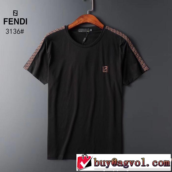 2019年春夏流行ファッション 高級感が好評です 大人の可愛さを引き立て FENDI フェンディ 半袖Tシャツ 2色可選
