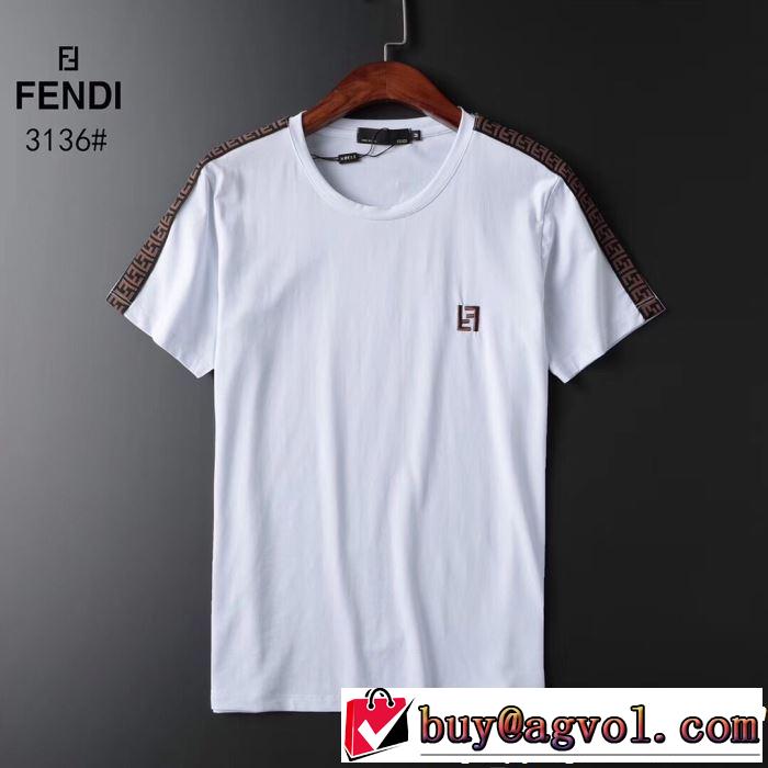 2019年春夏流行ファッション 高級感が好評です 大人の可愛さを引き立て FENDI フェンディ 半袖Tシャツ 2色可選