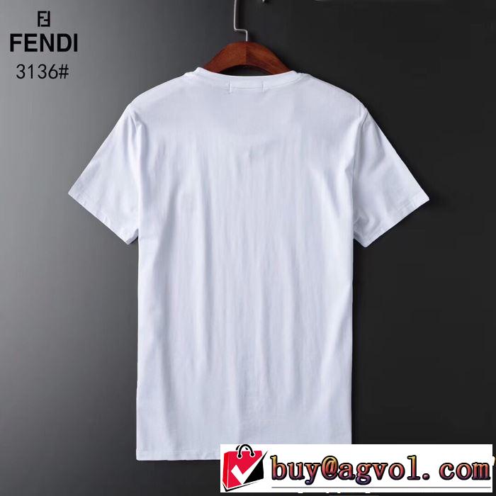 2019年春夏流行ファッション 高級感が好評です 大人の可愛さを引き立て FENDI フェンディ 半袖Tシャツ 2色可選
