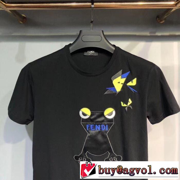3色可選 フェンディ FENDI 人気ストリートブランド新品 Tシャツ/半袖  すっきりした印象に 2019限定 男性に人気