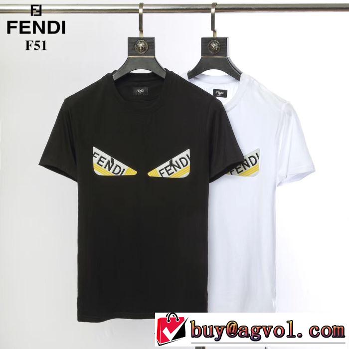 2019限定 男性に人気 Tシャツ/半袖優雅で都会的な装いに仕上げ 2色可選 フェンディ FENDI