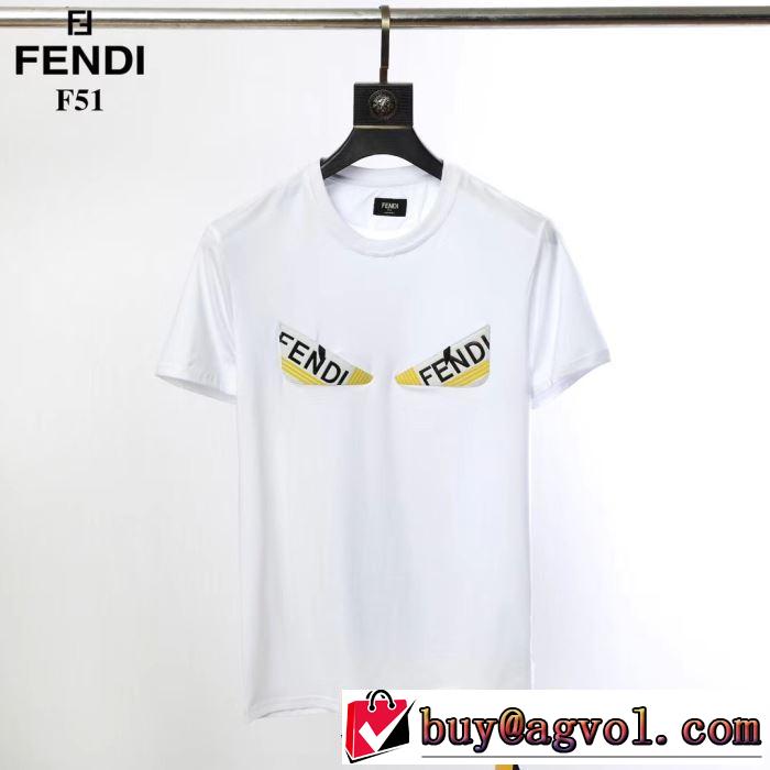2019限定 男性に人気 Tシャツ/半袖優雅で都会的な装いに仕上げ 2色可選 フェンディ FENDI
