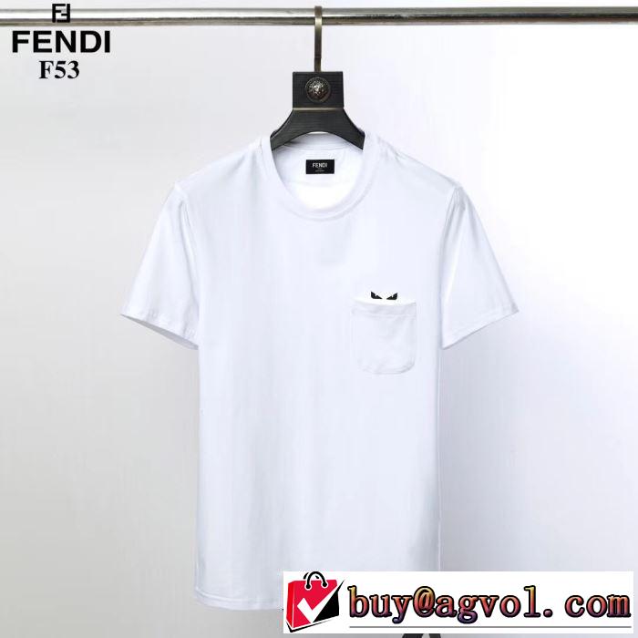 すっきりした印象に   FENDI 2019春夏のトレンド新商品Tシャツ/半袖 2色可選 フェンディ 最終価格セール