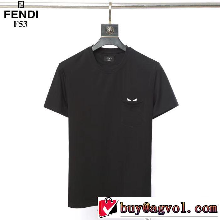 すっきりした印象に   FENDI 2019春夏のトレンド新商品Tシャツ/半袖 2色可選 フェンディ 最終価格セール