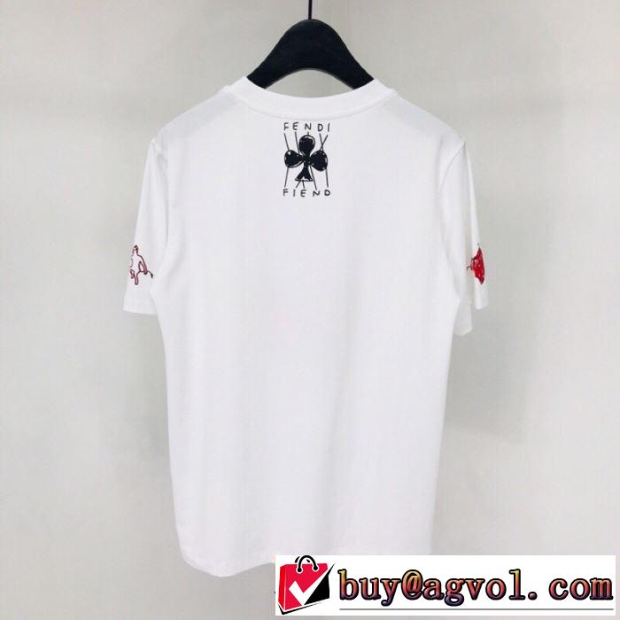 フェンディ FENDI 春夏！大人カジュアル 【2019年】夏のファッション 半袖Tシャツ 優しい雰囲気スタイリッシュに 2色可選