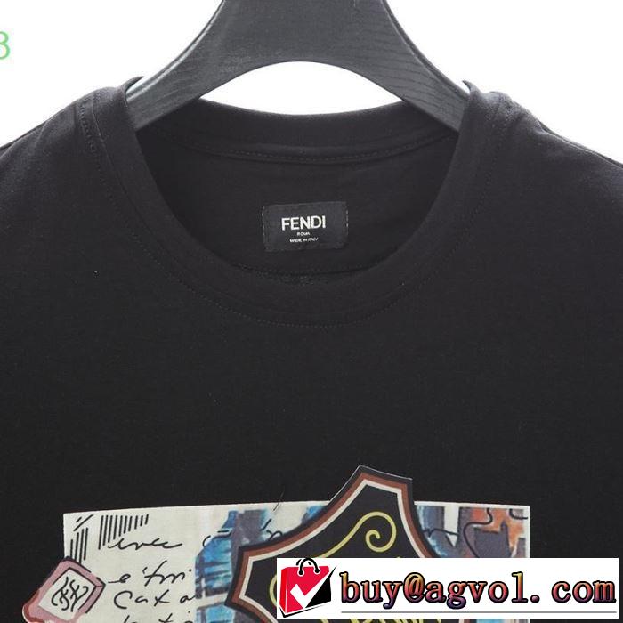 さわやか夏スタイル新品 半袖Tシャツ  フェンディ2019年春夏シーズンの人気  FENDI 2色可選 今シーズン注目のデザイン