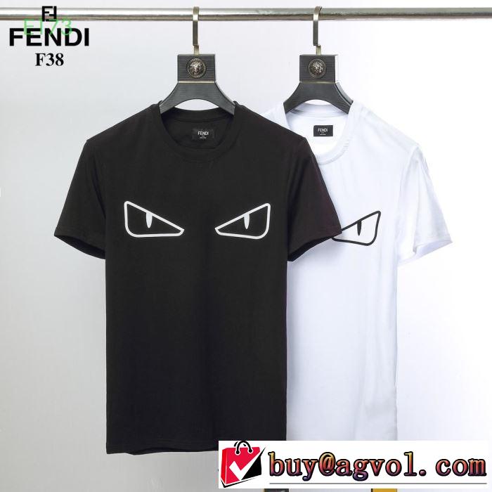 半袖Tシャツ  シンプルながら切れ味のいい フェンディ FENDI2019年春夏シーズンの人気 オシャレ上級者に 2色可選 