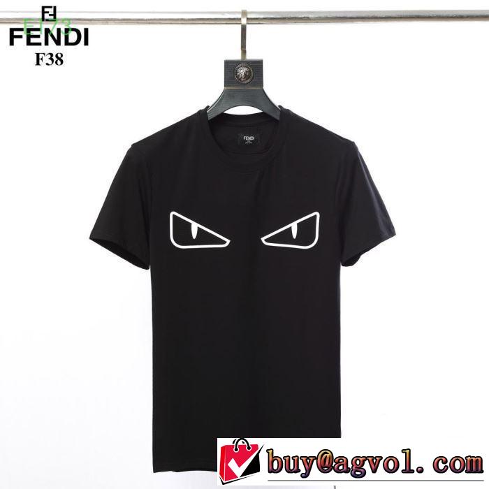 半袖Tシャツ  シンプルながら切れ味のいい フェンディ FENDI2019年春夏シーズンの人気 オシャレ上級者に 2色可選