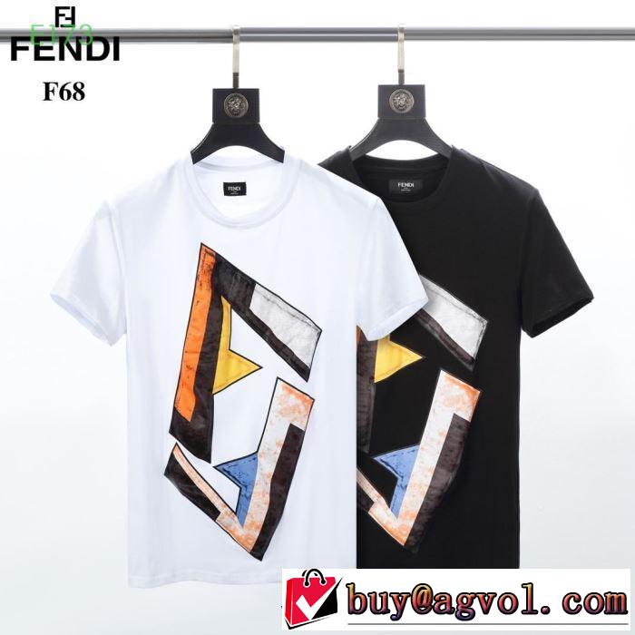 2色可選 スタイルアップ上品 半袖Tシャツ  2019年春夏のトレンドアイテム フェンディ FENDI  ちょっと大人の印象