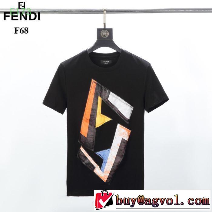 2色可選 スタイルアップ上品 半袖Tシャツ  2019年春夏のトレンドアイテム フェンディ FENDI  ちょっと大人の印象