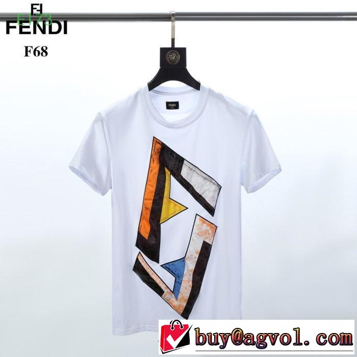 2色可選 スタイルアップ上品 半袖Tシャツ  2019年春夏のトレンドアイテム フェンディ FENDI  ちょっと大人の印象