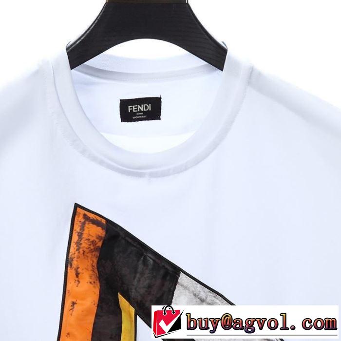 2色可選 スタイルアップ上品 半袖Tシャツ  2019年春夏のトレンドアイテム フェンディ FENDI  ちょっと大人の印象