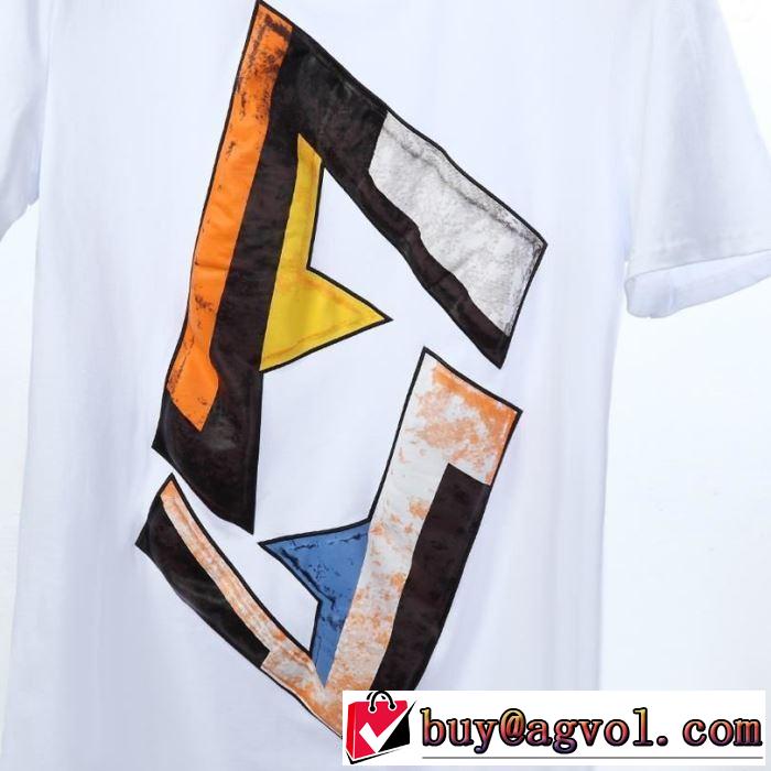 2色可選 スタイルアップ上品 半袖Tシャツ  2019年春夏のトレンドアイテム フェンディ FENDI  ちょっと大人の印象