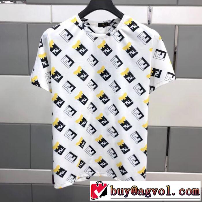 3色可選 夏の大人カジュアルスタイル 半袖Tシャツ  フェンディ FENDI  リラックススタイルが実現 2019年最新ファッション