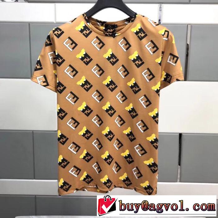 3色可選 夏の大人カジュアルスタイル 半袖Tシャツ  フェンディ FENDI  リラックススタイルが実現 2019年最新ファッション