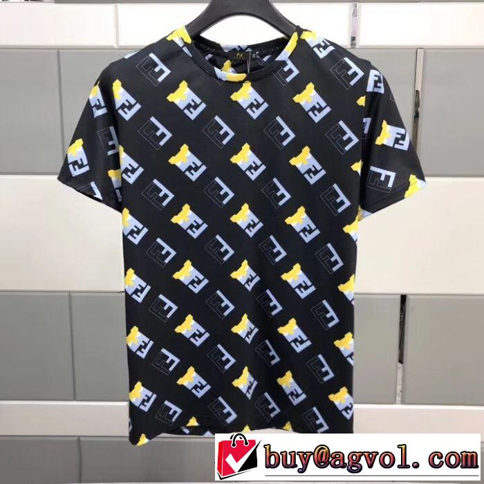 3色可選 夏の大人カジュアルスタイル 半袖Tシャツ  フェンディ FENDI  リラックススタイルが実現 2019年最新ファッション