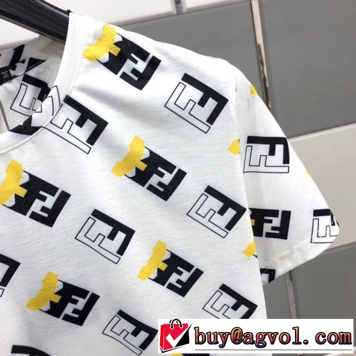 3色可選 夏の大人カジュアルスタイル 半袖Tシャツ  フェンディ FENDI  リラックススタイルが実現 2019年最新ファッション