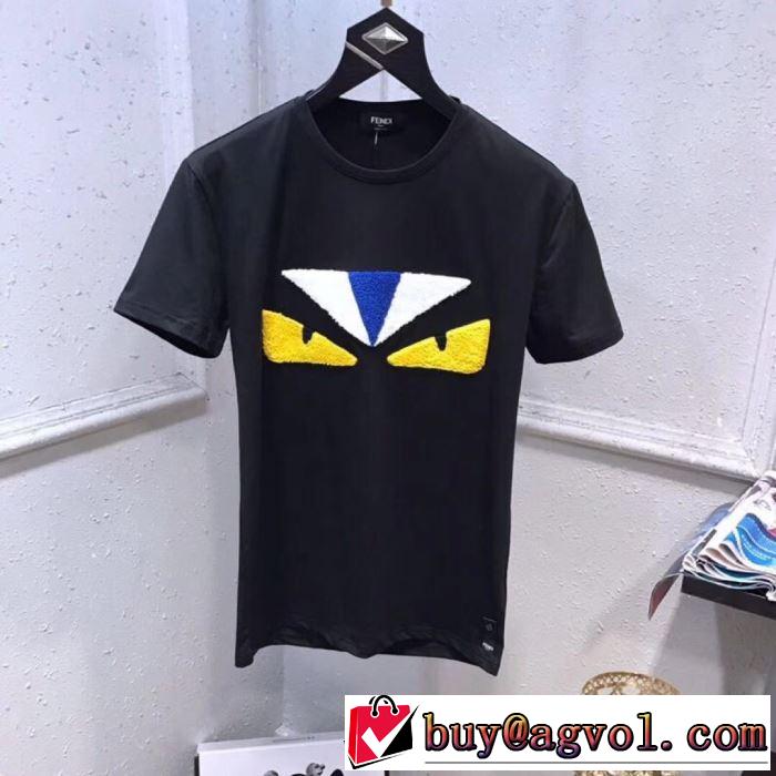 爽やかすぎない大人の印象に 2色可選 半袖Tシャツ 2019春夏の大注目トレンド フェンディ FENDI 大胆なデザイン 