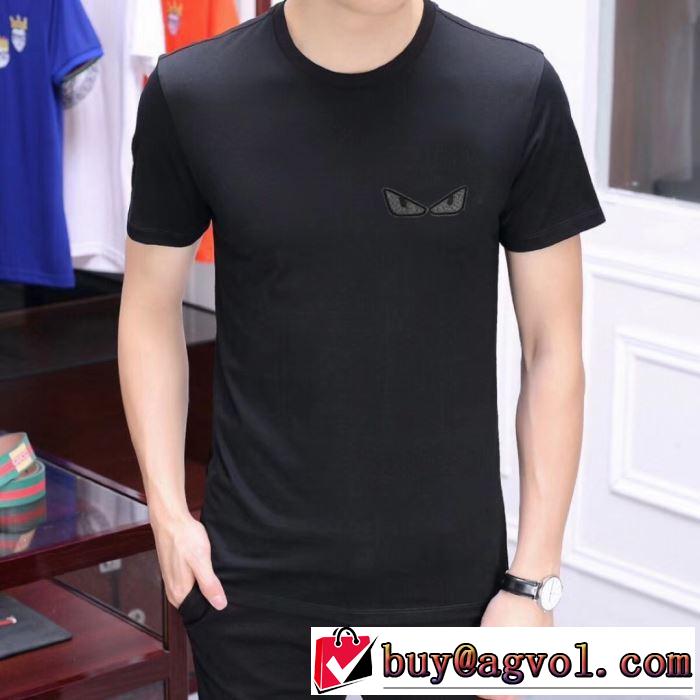 魅力的なカラー使い 2色可選 半袖Tシャツ  フェンディ FENDI 2019春夏は人気定番 目を引く春夏トップス