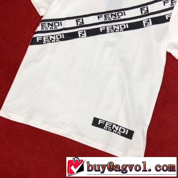 《2019年》今、注目のストリート フェンディ FENDI 着回し力も抜群です！ 半袖Tシャツ  2色可選 派手にはなりすぎず