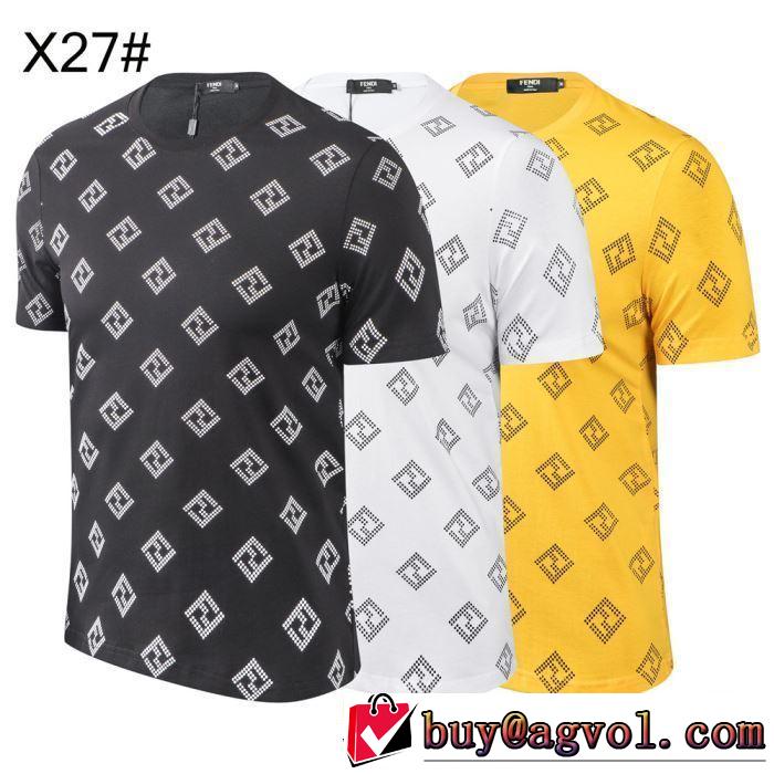 半袖Tシャツ  大人のカジュアルスタイル  フェンディ洗練された印象に  FENDI 3色可選 2019春夏は人気定番 