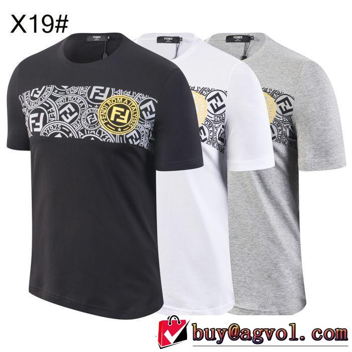 【2019年】夏のファッション 半袖Tシャツ  フェンディ風通しのよい FENDI 3色可選 気持ちいい真夏日にぴったり 