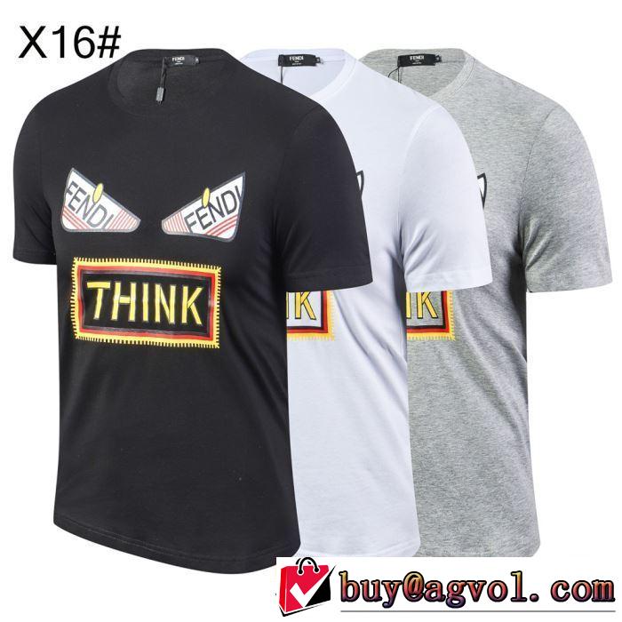 フェンディ FENDI 半袖Tシャツ おしゃれな夏ファッション2019  魅力的な今年らしい  2色可選 切りっぱなしデザイン 
