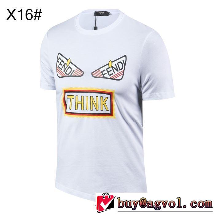 フェンディ FENDI 半袖Tシャツ おしゃれな夏ファッション2019  魅力的な今年らしい  2色可選 切りっぱなしデザイン